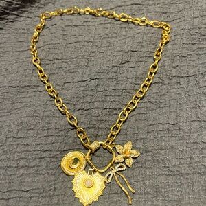 Gold filled chain and Charm Necklace